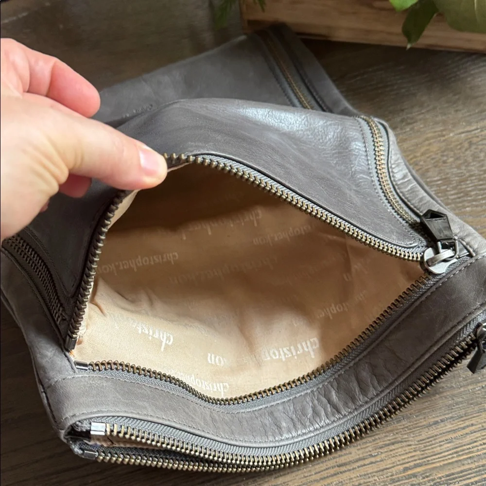 CHRISTOPHER KON™️ Gray Leather Men's Clutch